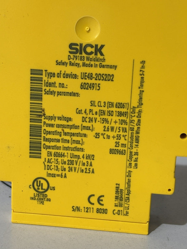 SICK  UE48-20S Safety Relay UE48-20S2D2 ID 6024915