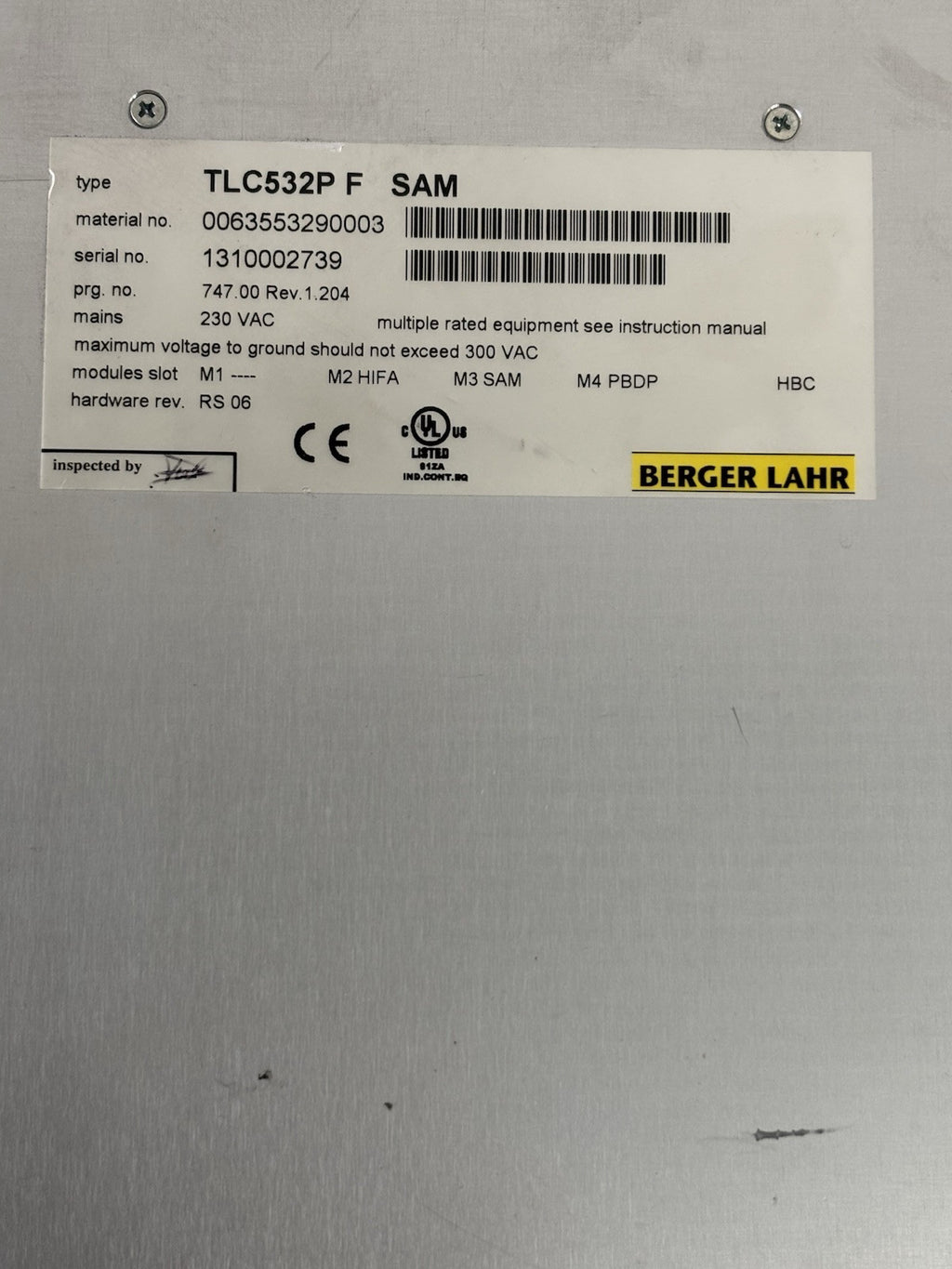 Berger Lahr TLC532P F SAM  0063553290003 Frequenzumrichter Twin Line REV 1.204