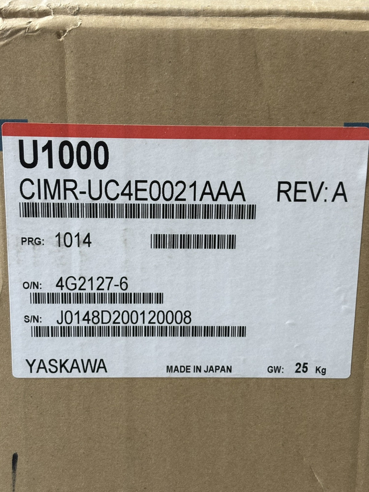 YASKAWA U1000 CIMR-UC4E0021AAA REV:A Inverter 7,5KW