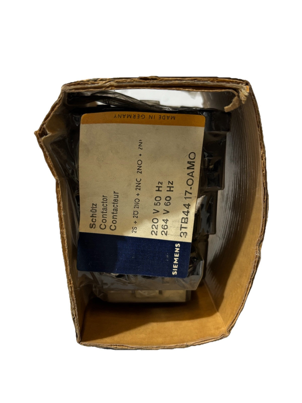 Siemens Contactor 3TB4417-0AM0 Magnetschalter 22kW 220V 2S+2Ö 2NO+2NC 2NO+2NF