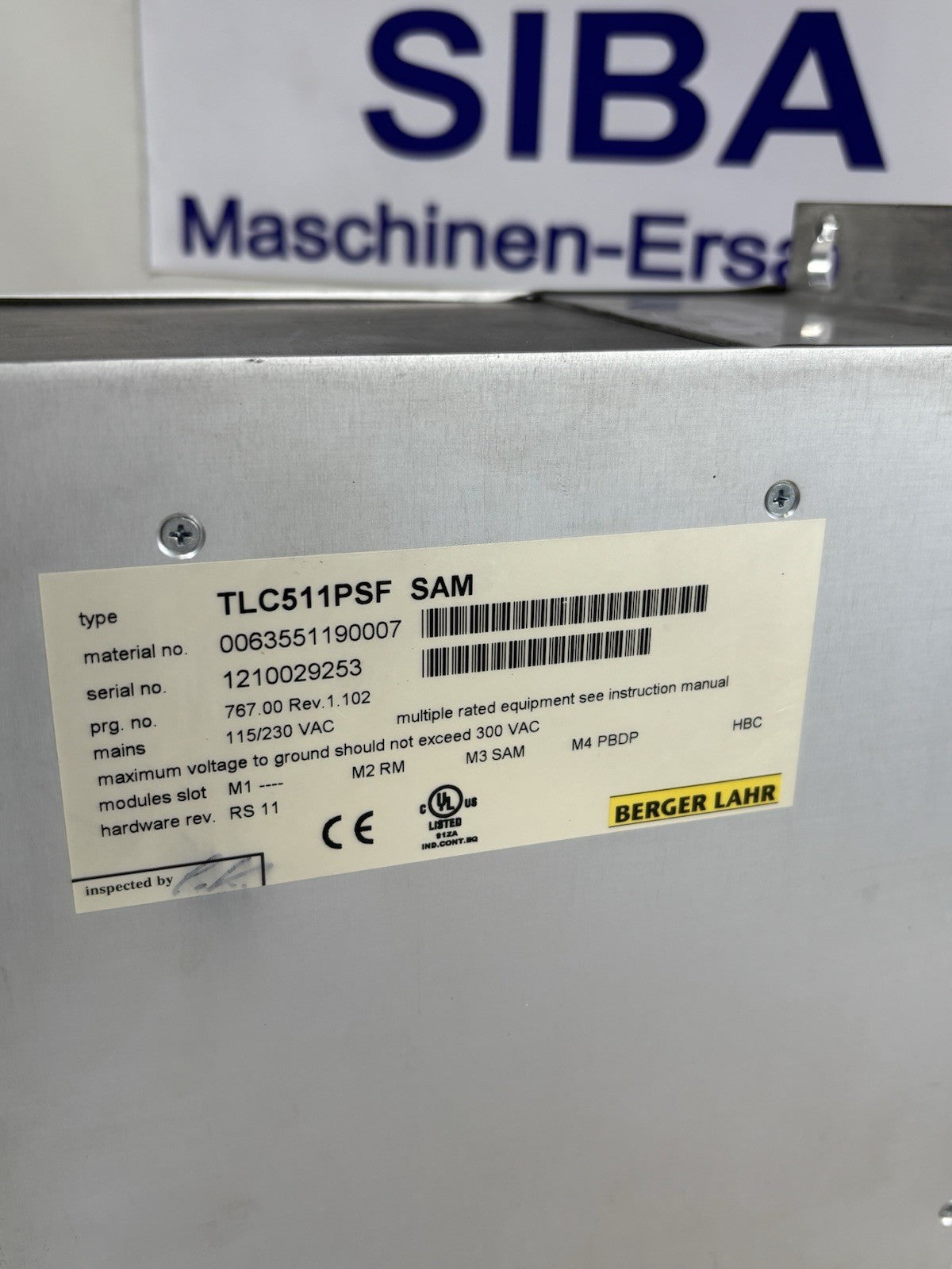 Berger Lahr TLC511PSF SAM 0063551190007 Rev 1.102