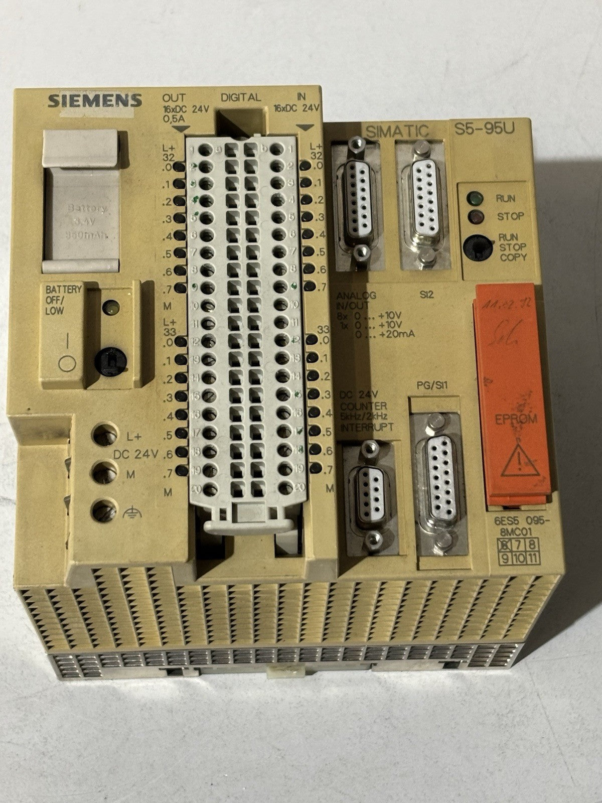 Siemens Simatic S5 6ES5 095-8MC01 S5-95U E-Stand: 06