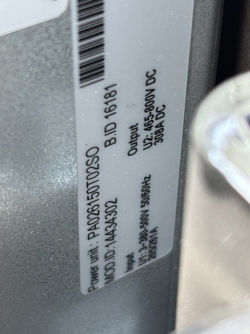 VACON NXA02615A0T02SOA1A2000000 U2: 465/800 VDC 308A	PA026150T02SO Power Unit
