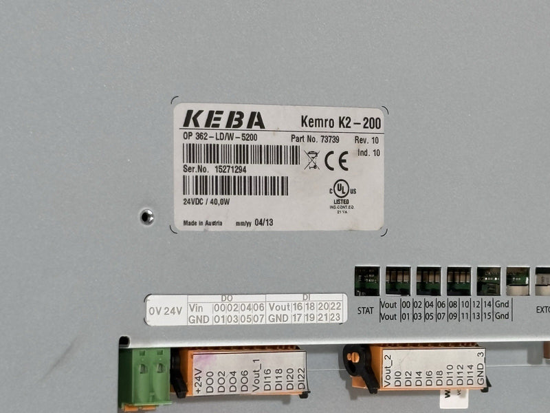 KEBA KEMRO K2-200 OP 362 - LD/W - 5200 ENGEL Part No. 73739 Rev. 10