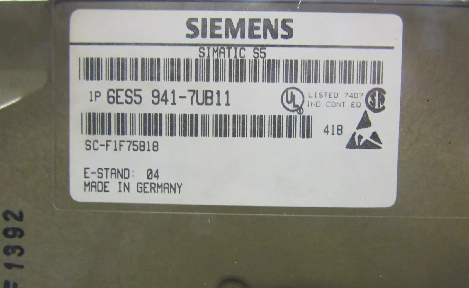 SIEMENS SIMATIC S5 6ES5 941-7UB11 E-Stand: 04