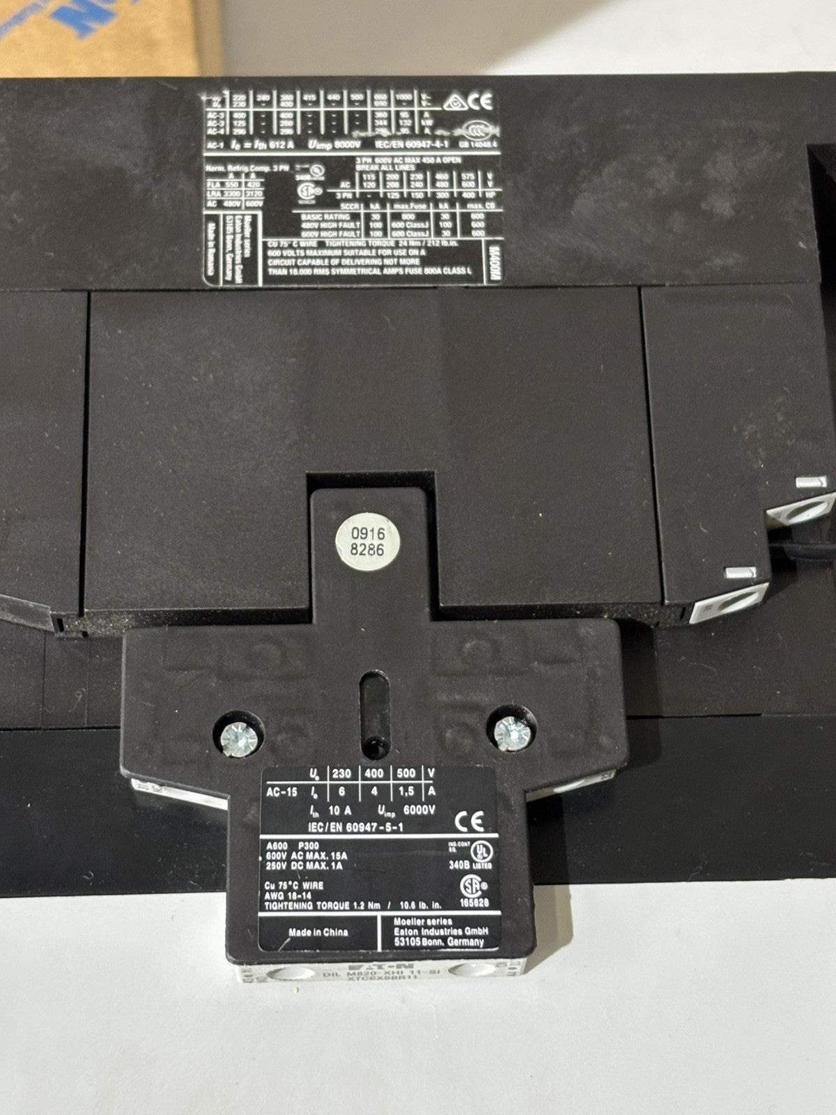 EATON DILM400/22 (RA250) 200KW Spulenspannung/Coil  110-250V 40-60Hz/DC