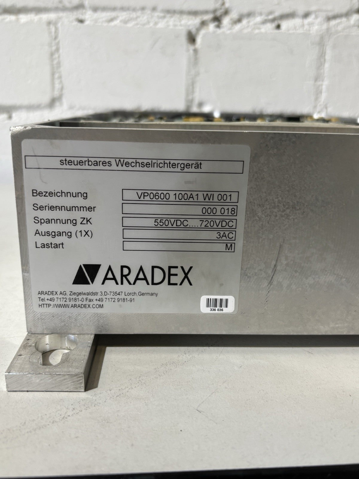 ARADEX VP600 100A1 WI 001 550...720VDC  controlled inverter