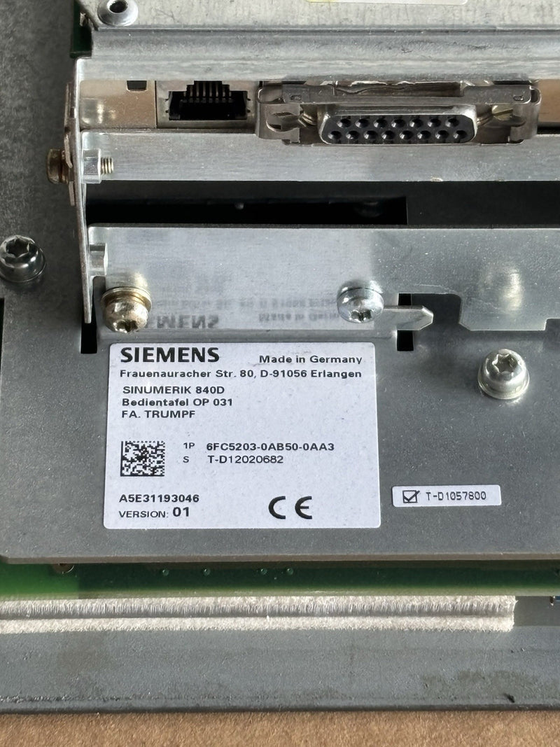 Siemens Sinumerik 840D 6FC5203-0AB50-0AA3 Trumpf Version 01 + 6FC5247-0AA02-1AA0