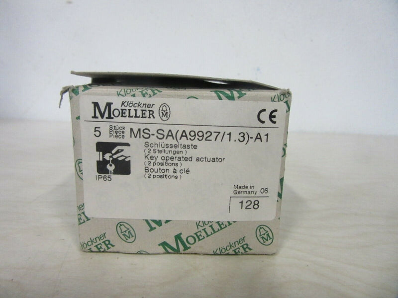 5x Klöckner Moeller  MS-SA (A9927/1.3)-A1 Schlüsseltaste 2 Stellungen