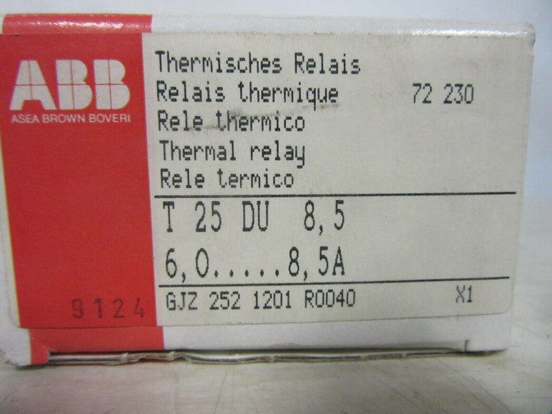 4x ABB Thermisches Relais  T25 DU 8.5