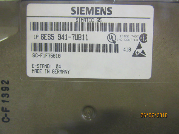 SIEMENS SIMATIC S5 6ES5 941-7UB11 E-Stand: 04 guter Zustand - used -