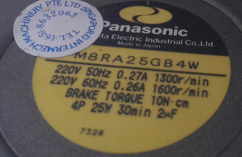 Panasonic M8RA25GB4W AC Servo Motor