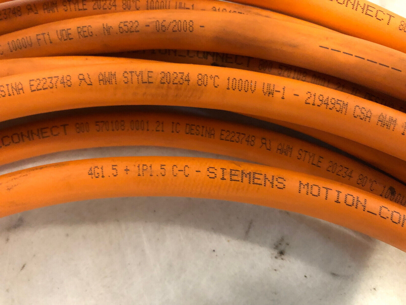 Kabel Servomotor Siemens 6FX8002-5DA01-1BA0 Länge: 10m, techn. Daten siehe Fotos