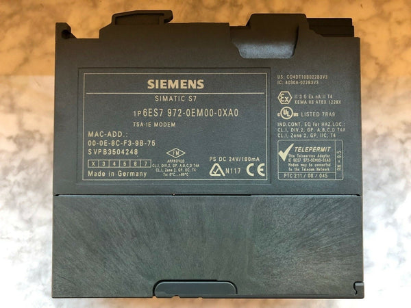 SIEMENS SIMATIC S7 6ES7 972-0EM00-0AX0 TSA-IE MODEM