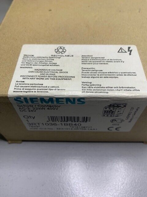 Siemens 3RT1036-1BB40 Schütz 22kW 24VDC-neu, unused, OVP-