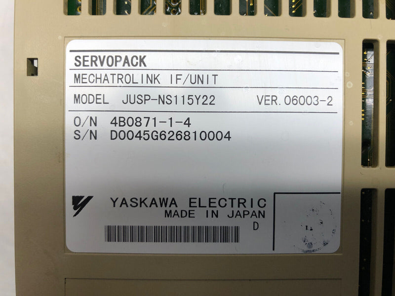 YASKAWA SERVOPACK Model SGDH-04AEY336 JUSP-NS115Y22