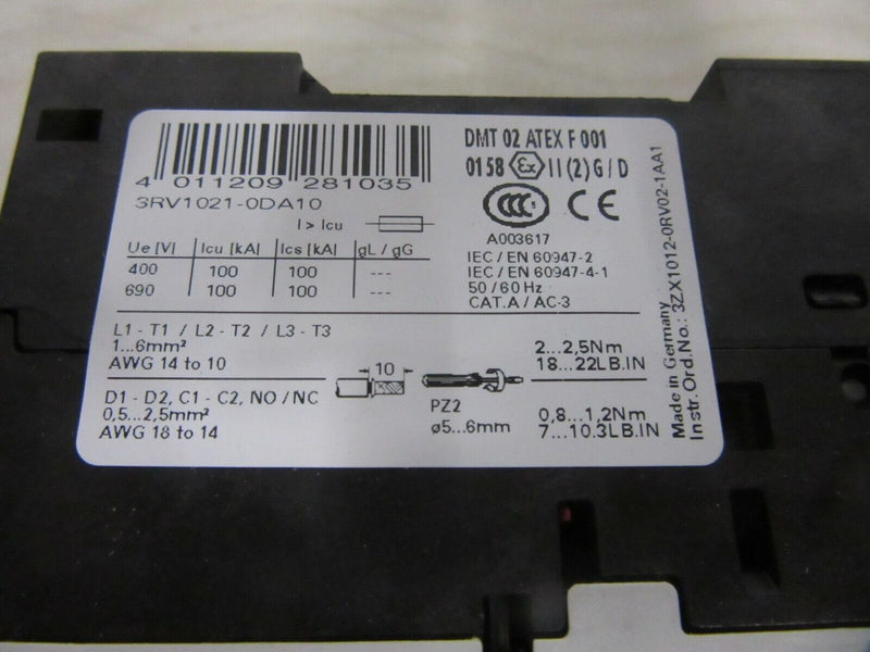Siemens Leistungsschalter circuit breaker 3RV1021-0DA10