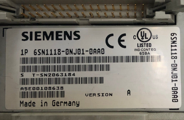 Siemens  SIMODRIVE 6SN1118-0NJ01-0AA0 Version A  mit LT-MODUL 80A