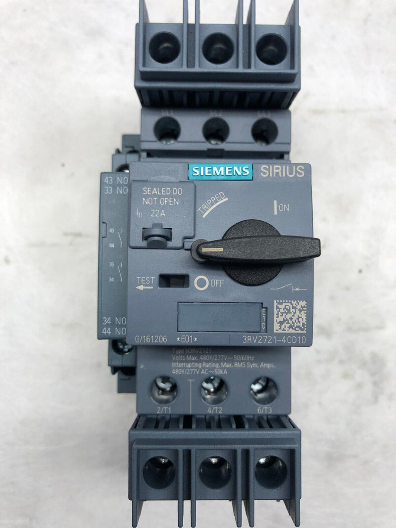 Siemens Schutzschalter 3RV2721-4CD10, Drehantrieb3RV2926-2C, Schalter 3RV2901-1B