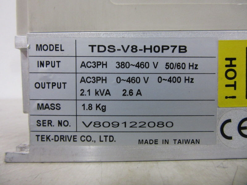 Tek Drive Tek-Drive TDS-V8 TDS-V8-H0P7B 2.1kVA 2.6A TMCA-V803 LED -used-