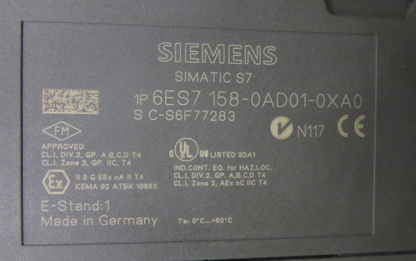 Siemens Simatic S7 6ES7 158-0AD01-0XA0 E-Stand: 1 -used-