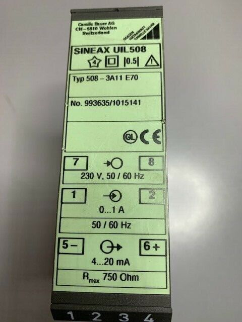 SINEAX UIL508 TYP 508-3A11 E70 -unused / unbenutzt -