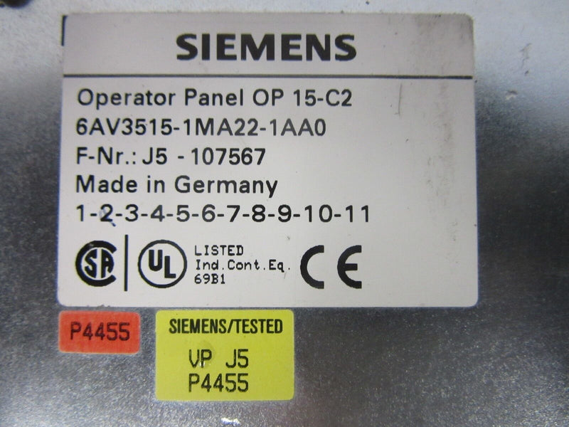 Siemens Coros Operator Panel 15-C2 6AV3515-1MA22-1AA0 -used-