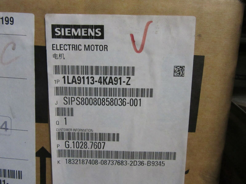 Siemens Electric Motor 1LA9113-4KA91-Z