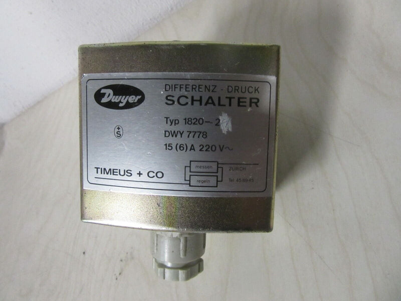 Dwyer Differenz-Druck Schalter Typ 1820-2 DWY 7778 15 (6) A 220 V