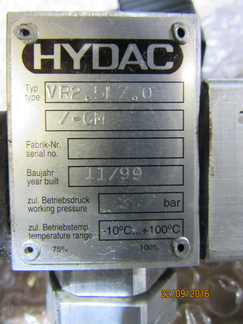 HYDAC VR2.5LZ.0/-GM - used -