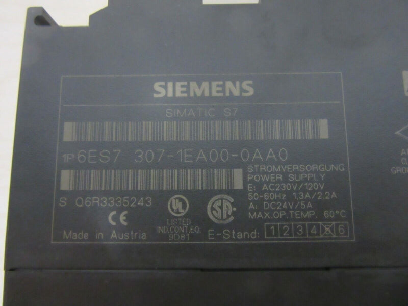 Siemens Simatic S7 6ES7 307-1EA00-0AA0 6ES7307-1EA00-0AA0 E-Stand: 05