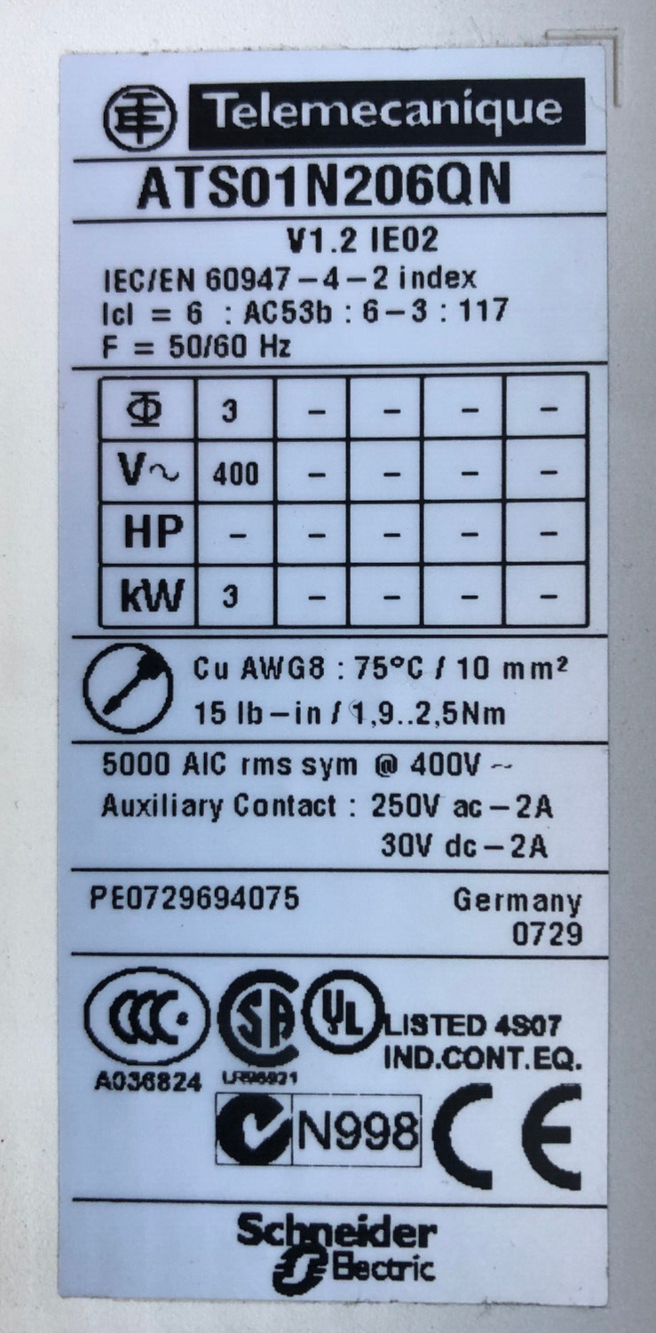 Telemecanique Altistart01 ATS01N2060QN