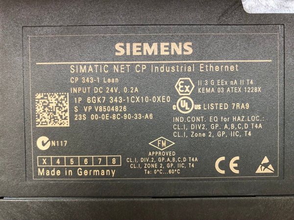 Siemens SIMATIC NET CP Industrial Ethernet 6GK7 343-1CX10-0XE0 E-Stand:3  -used-