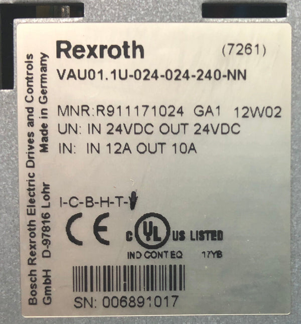 Rexroth VAU01.1U-024-024-240-NN Stromversorgung, R911171024 - gebraucht, used -