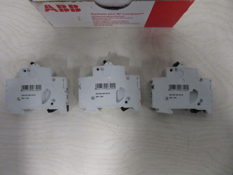 ABB 2CDS 251 001 R0165 Quantity: 3 Miniature Circuit Breaker