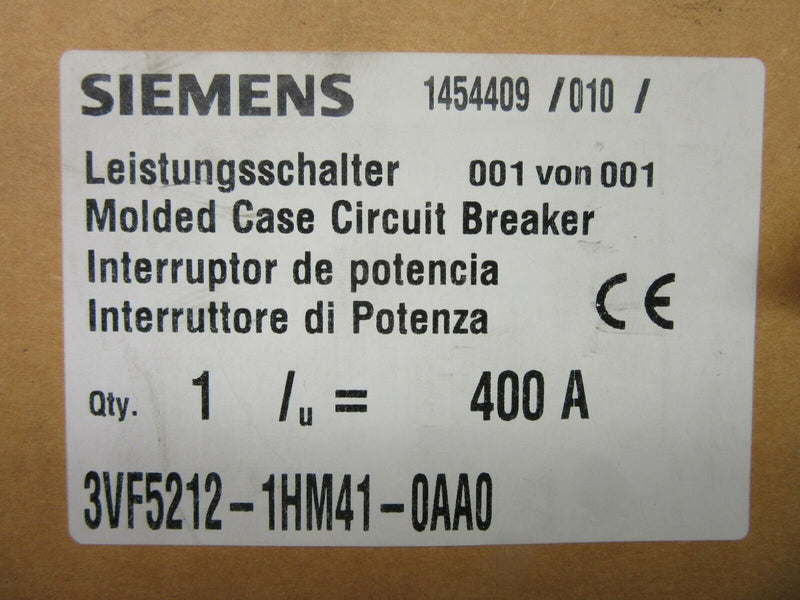 Siemens 3VF5212 1HM41 0AA0 Leistungsschalter 400 A