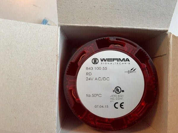 WERMA LED-Dauerlichtelement  843 100 55 24VDC Rot/Red