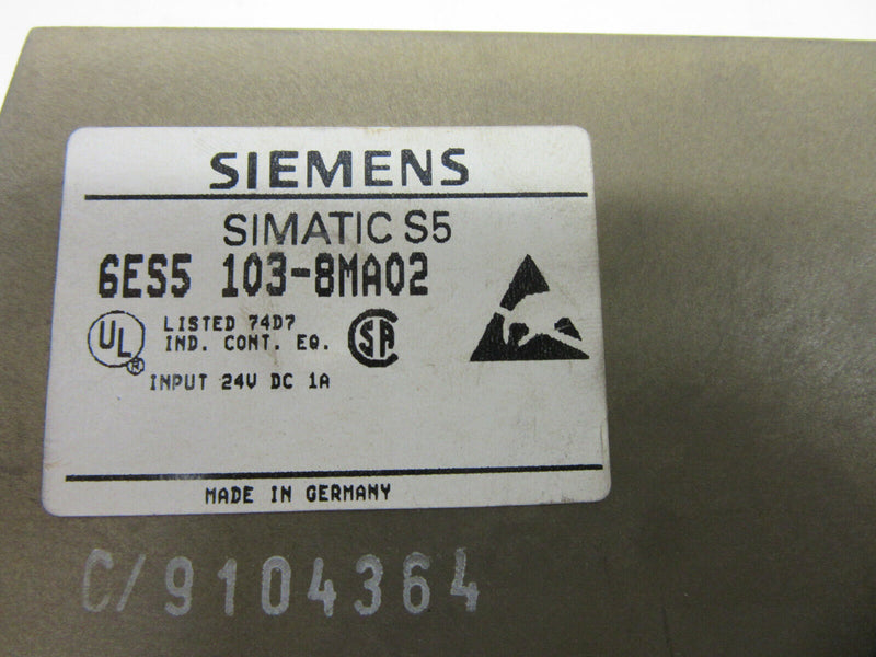 Siemens SIMATIC S5-100U CPU103 6ES5 103-8MA02