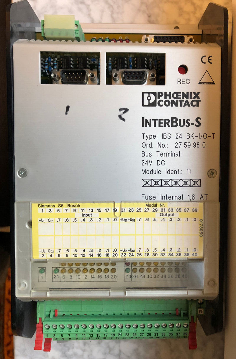 PHOENIX CONTACT Interbus S Type: IBS 24 BK-I/O-T No. 2759980