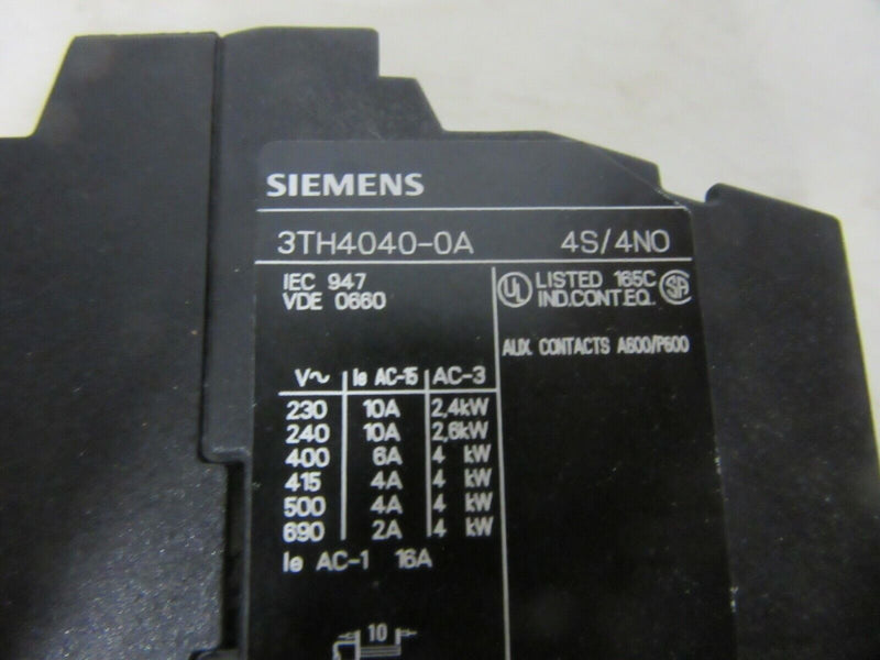 Siemens Hilfsschütz Control Relay 3TH40 40-0AP1 4TH400-0A
