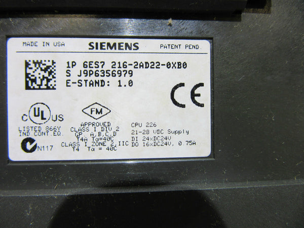 Siemens Simatic 6ES7 216-2AD22-0XB0 E-Stand: 1