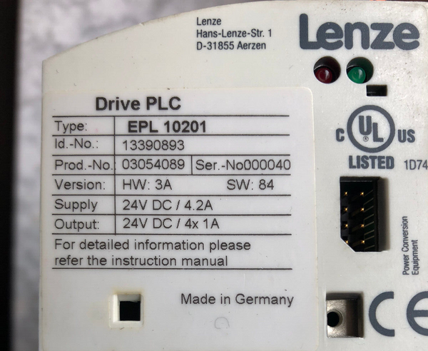 Lenze Drive PLC EPL 10201 ID-Nr. 13390893 mit Extension Board