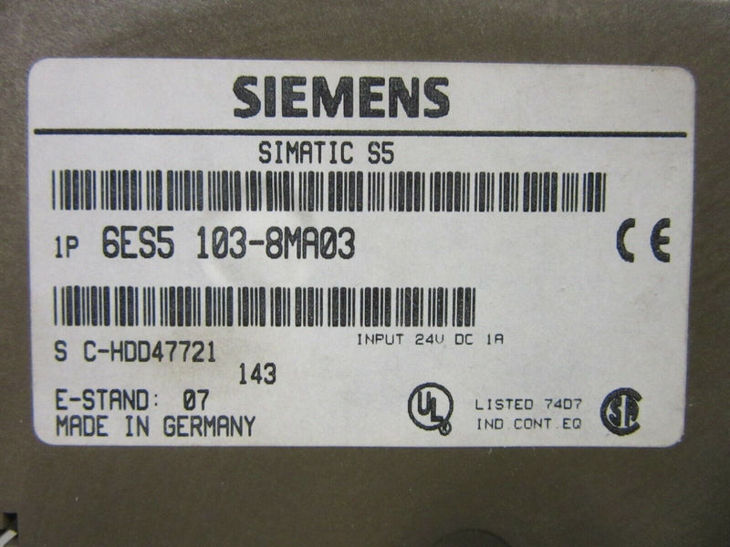 Siemens Simatic S5 6ES5 103-8MA03 E-Stand: 07