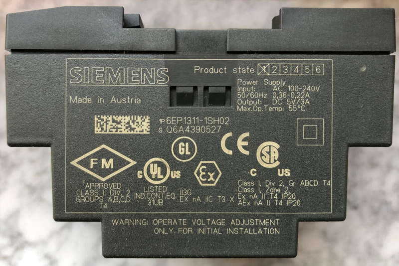 Siemens LOGO! Power 5V/3A, 6EP1311-1SH02 E-Stand: 01