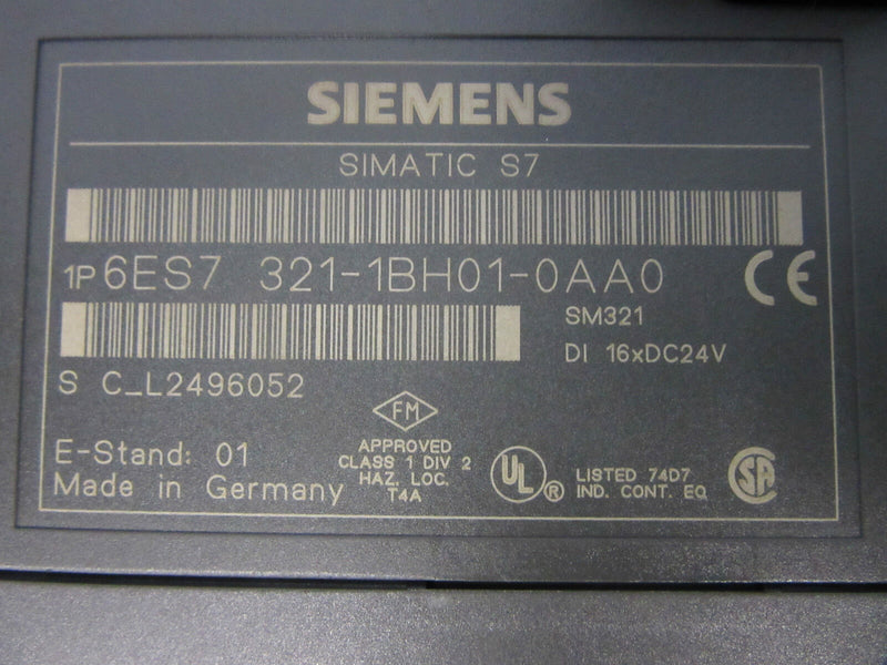 Siemens Simatic S7 6ES7 321-1BH01-0AA0 E-Stand: 01
