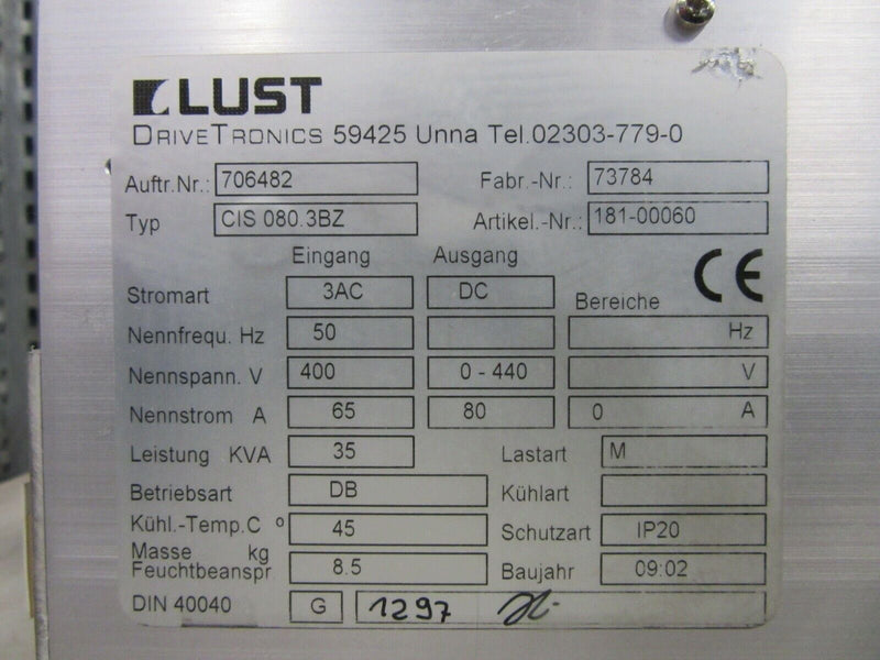 Lust Drivetronics CIS 080.3BZ 35KVA
