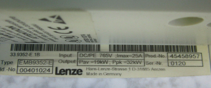 Lenze Type EMB9352-E  -used-