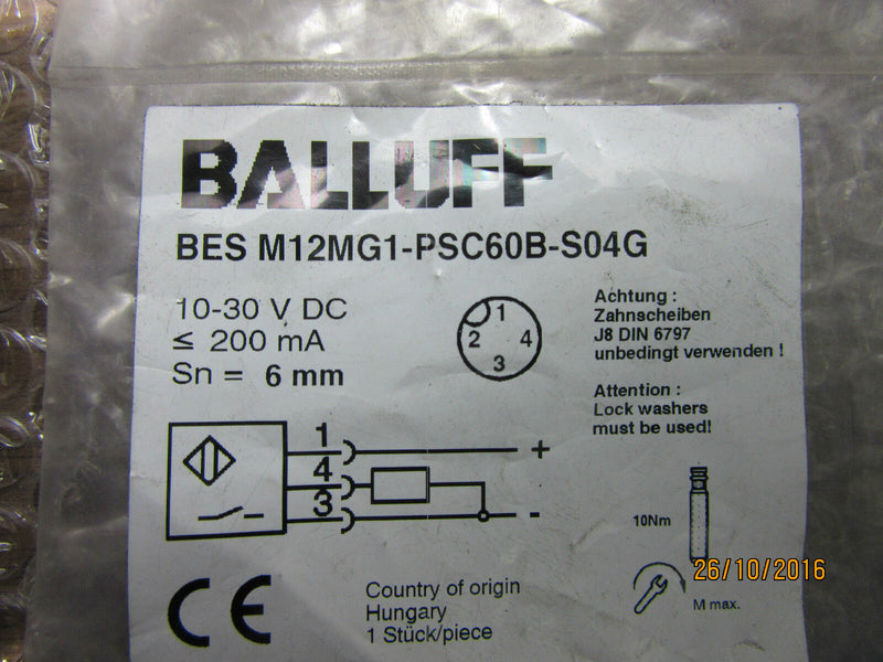 BALLUFF BES M12MG1-PSC60B-S04G - unopened -
