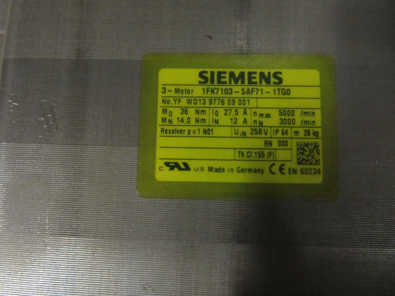 Siemens 3 ~ Motor Servomotor 1FK7103-5AF71-1TG0