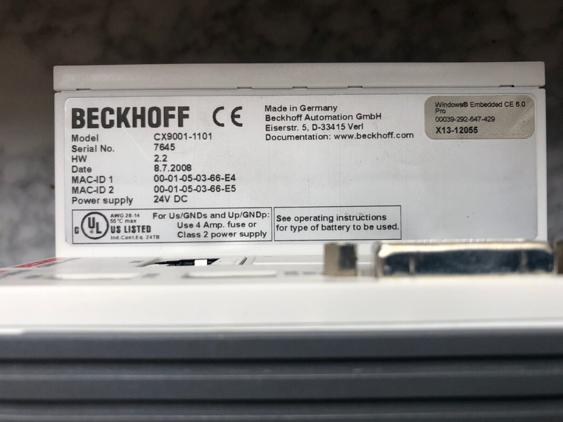 Beckhoff CX9001-1101, CX9000-N000, CX9000-N010 Embedded-PC